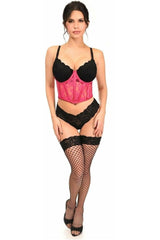 Daisy Lavish Fuchsia Sheer Lace Underwire Waist Cincher Corset