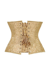 Daisy Corsets Lavish Gold Brocade Waist Cincher Under Bust Corset w/Front Busk Closure