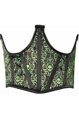 Daisy Corsets Lavish & Black Skull Satin Open Cup Waist Cincher