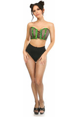 Daisy Corsets Lavish Holo & Fishnet Lace-Up Short Bustier Top
