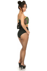 Daisy Corsets Lavish Holo & Fishnet Lace-Up Short Bustier Top