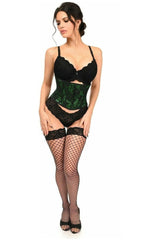 Lavish Green w/Black Lace Overlay Mini Cincher - Daisy Corsets