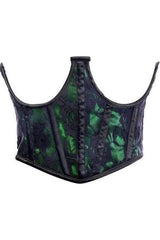 Daisy Corsets Lavish Green w/Black Lace Overlay Open Cup Waist Cincher