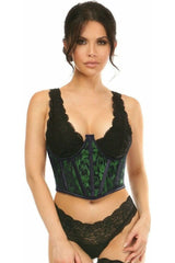 Daisy Corsets Lavish Green w/Black Lace Overlay Open Cup Waist Cincher