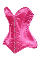 Daisy Corsets Lavish Hot Pink Satin Overbust Corset Sweetheart Neckline Busk Closure