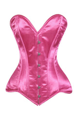 Daisy Corsets Lavish Hot Pink Satin Overbust Corset Sweetheart Neckline Busk Closure