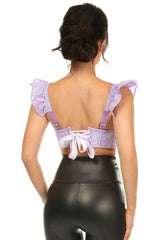 Daisy Corsets Lavish Lavender Eyelet Underwire Bustier Top w/Removable Ruffle Sleeves