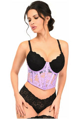 Daisy Lavish Lavender Sheer Lace Underwire Waist Cincher Corset