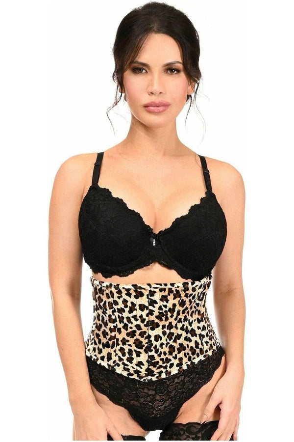 Daisy Corsets Lavish Leopard Velvet Mini Cincher Corset