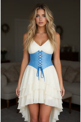 Daisy Corsets Lavish Lt Blue Brocade Corset Belt Cincher