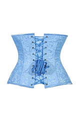 Daisy Corsets Lavish Lt Blue Brocade Waist Cincher Under Bust Corset w/Front Busk Closure