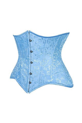 Daisy Corsets Lavish Lt Blue Brocade Waist Cincher Under Bust Corset w/Front Busk Closure