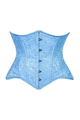 Daisy Corsets Lavish Lt Blue Brocade Waist Cincher Under Bust Corset w/Front Busk Closure