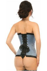 Lavish Lt Blue Burlesque Overbust Corset - Daisy Corsets