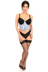 Daisy Lavish Light Blue Sheer Lace Underwire Waist Cincher Corset