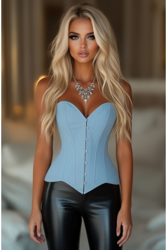 Daisy Corsets Lavish Lt Denim Overbust Corset Top