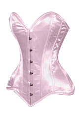 Daisy Corsets Lavish Lt Pink Satin Overbust Corset Sweetheart Neckline Busk Closure