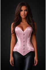 Daisy Corsets Lavish Lt Pink Satin Overbust Corset Sweetheart Neckline Busk Closure