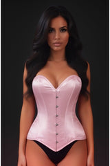 Daisy Corsets Lavish Lt Pink Satin Overbust Corset Sweetheart Neckline Busk Closure