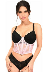 Daisy Lavish Light Pink Sheer Lace Underwire Waist Cincher Corset