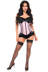 Daisy Corsets Lavish Lt w/Black Lycra Hook & Eye Stretch Bustier Corset