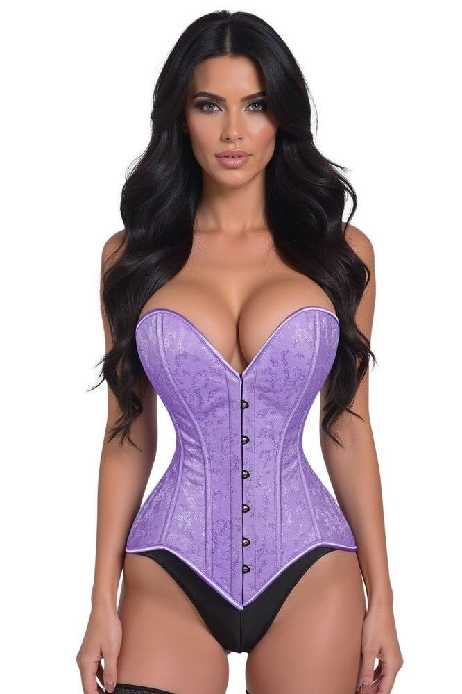 Daisy Corsets Lavish Lt Purple Brocade Overbust Corset W/Busk Closure