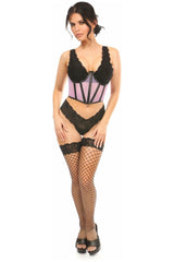 Daisy Corsets Lavish Lt Purple Fishnet Underwire Open Cup Waist Cincher