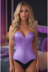 Daisy Corsets Lavish Lt Purple Satin Overbust Corset Sweetheart Neckline Busk Closure