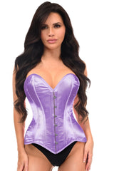Daisy Corsets Lavish Lt Purple Satin Overbust Corset Sweetheart Neckline Busk Closure