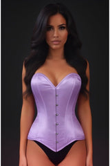 Daisy Corsets Lavish Lt Purple Satin Overbust Corset Sweetheart Neckline Busk Closure