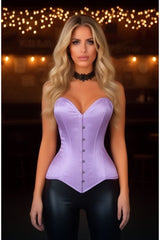 Daisy Corsets Lavish Lt Purple Satin Overbust Corset Sweetheart Neckline Busk Closure