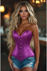 Daisy Corsets Lavish Magenta Overbust Corset Sweetheart Neckline Busk Closure