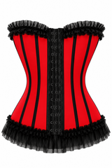 Daisy Corsets Lavish Red/Black Lycra Hook & Eye Stretch Bustier Corset