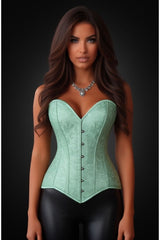 Daisy Corsets Lavish Mint Green Brocade Overbust Corset W/Busk Closure