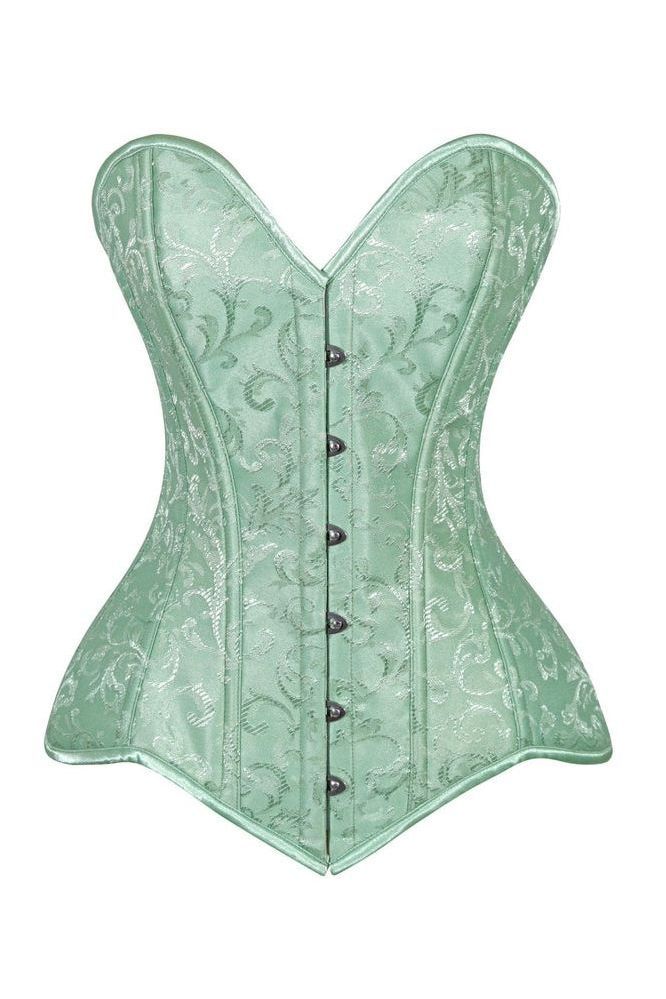 Daisy Corsets Lavish Mint Green Brocade Overbust Corset W/Busk Closure