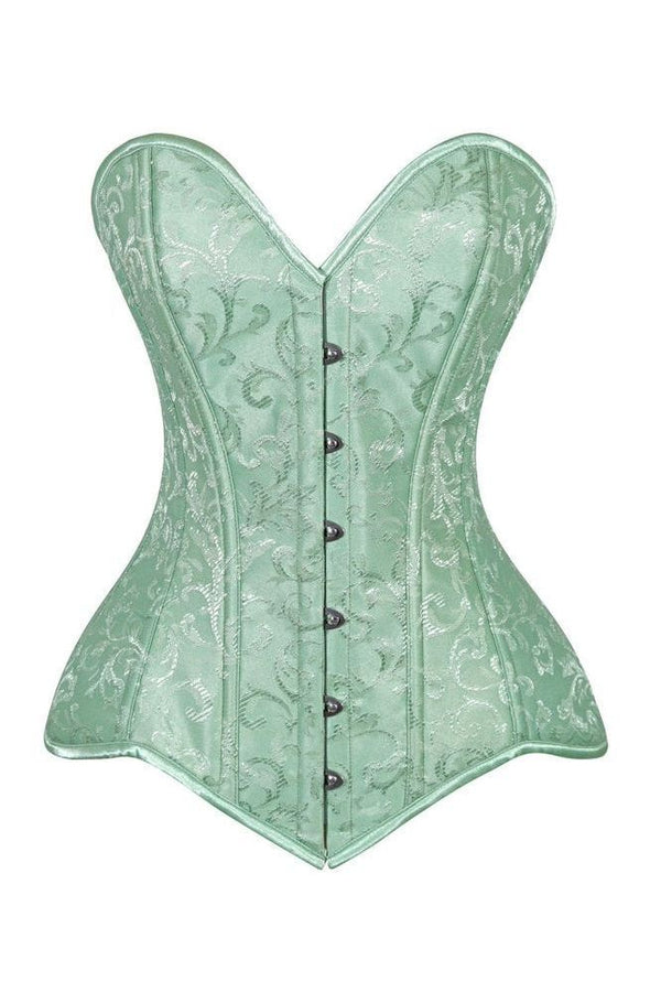 Daisy Corsets Lavish Mint Green Brocade Overbust Corset W/Busk Closure