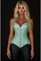 Daisy Corsets Lavish Mint Green Brocade Overbust Corset W/Busk Closure