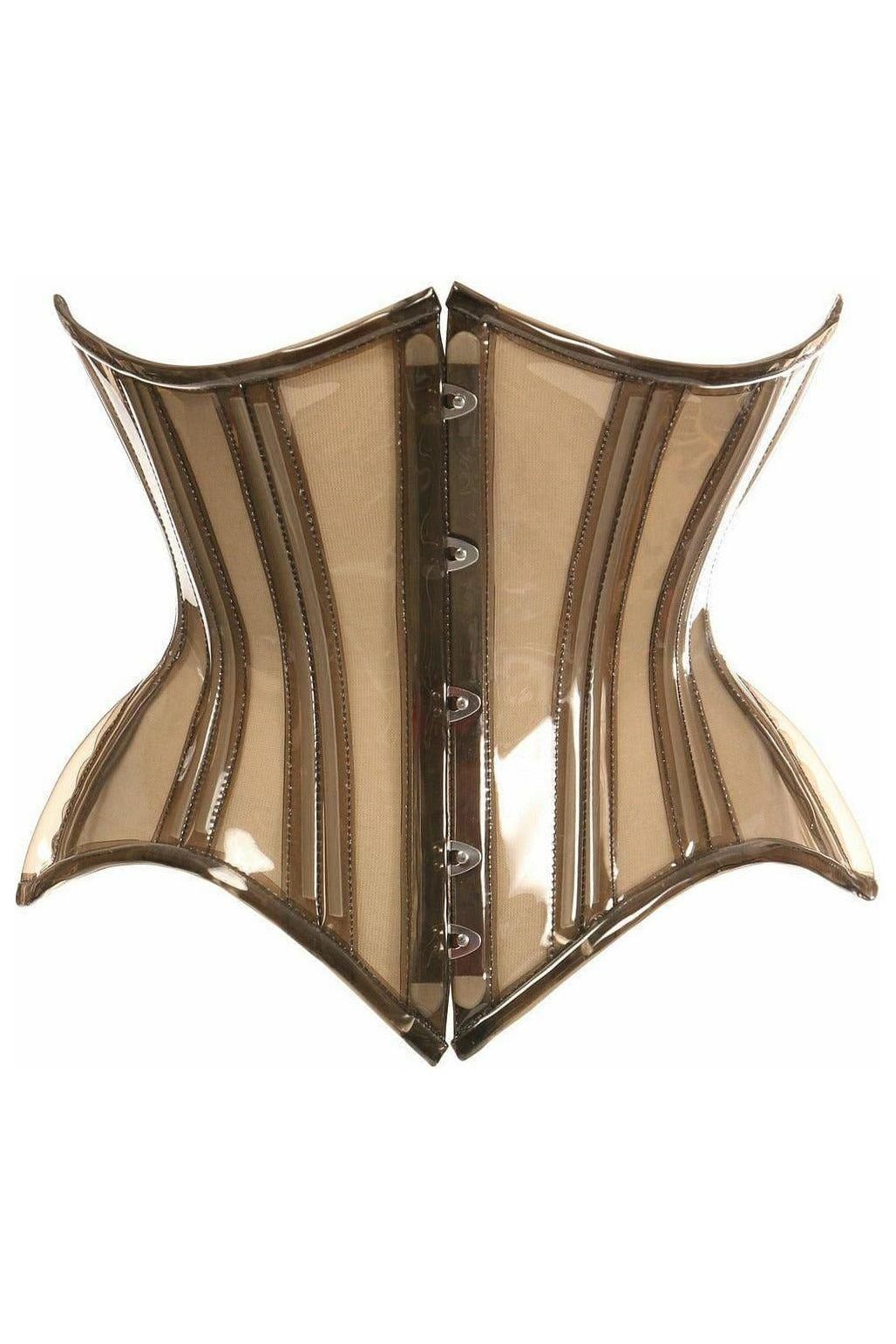 Daisy Corsets Lavish Mocha Clear Curvy Underbust Waist Cincher Corset