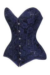 Daisy Corsets Lavish Navy Blue Lace Overbust Corset Sweetheart Neckline Busk Closure
