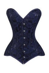 Daisy Corsets Lavish Navy Blue Lace Overbust Corset Sweetheart Neckline Busk Closure