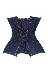 Daisy Corsets Lavish Navy Blue Lace Overbust Corset Sweetheart Neckline Busk Closure