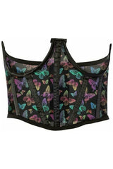 Daisy Corsets Lavish Butterfly Print Mesh Open Cup Waist Cincher