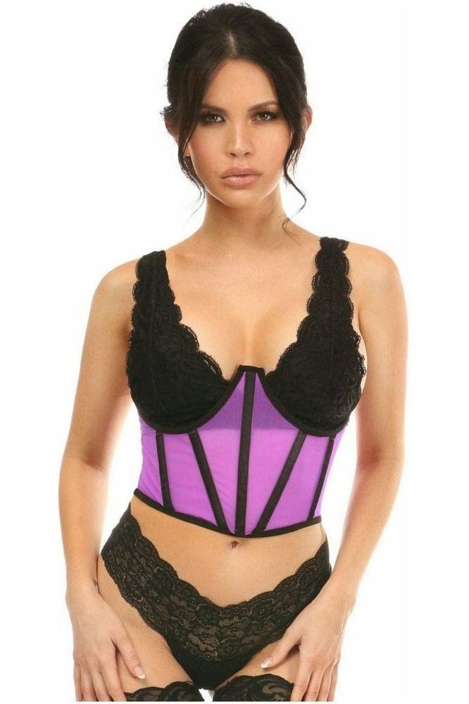Daisy Corsets Lavish Neon Purple Mesh Open Cup Waist Cincher