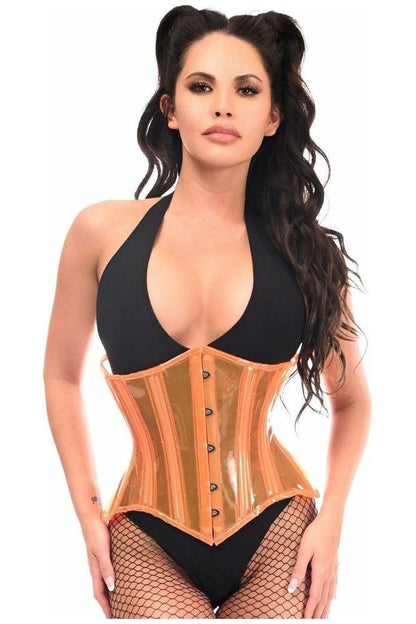Lavish Orange Clear Curvy Underbust Waist Cincher Corset - Daisy Corsets