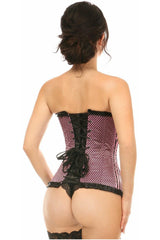 Lavish Pink Burlesque Overbust Corset - Daisy Corsets