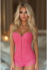 Daisy Corsets Lavish Pink Lace Overbust Corset w/Zipper