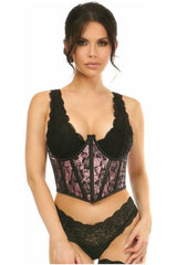 Daisy Corsets Lavish Pink w/Black Lace Overlay Open Cup Waist Cincher