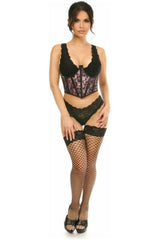 Daisy Corsets Lavish Pink w/Black Lace Overlay Open Cup Waist Cincher