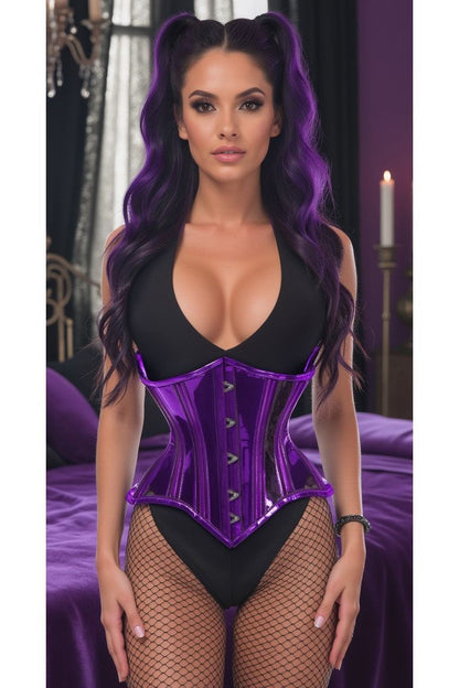 Lavish Purple Clear Curvy Underbust Waist Cincher Corset - Daisy Corsets