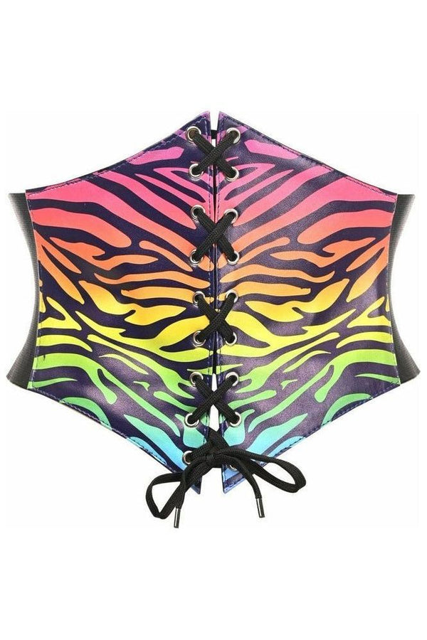 Daisy Corsets Lavish Rainbow Animal Print Lace-Up Corset Belt Cincher